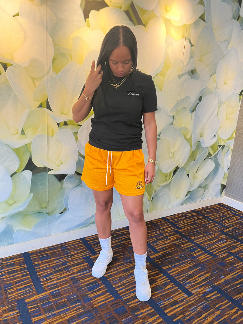 Yellow 2025 basketball shorts